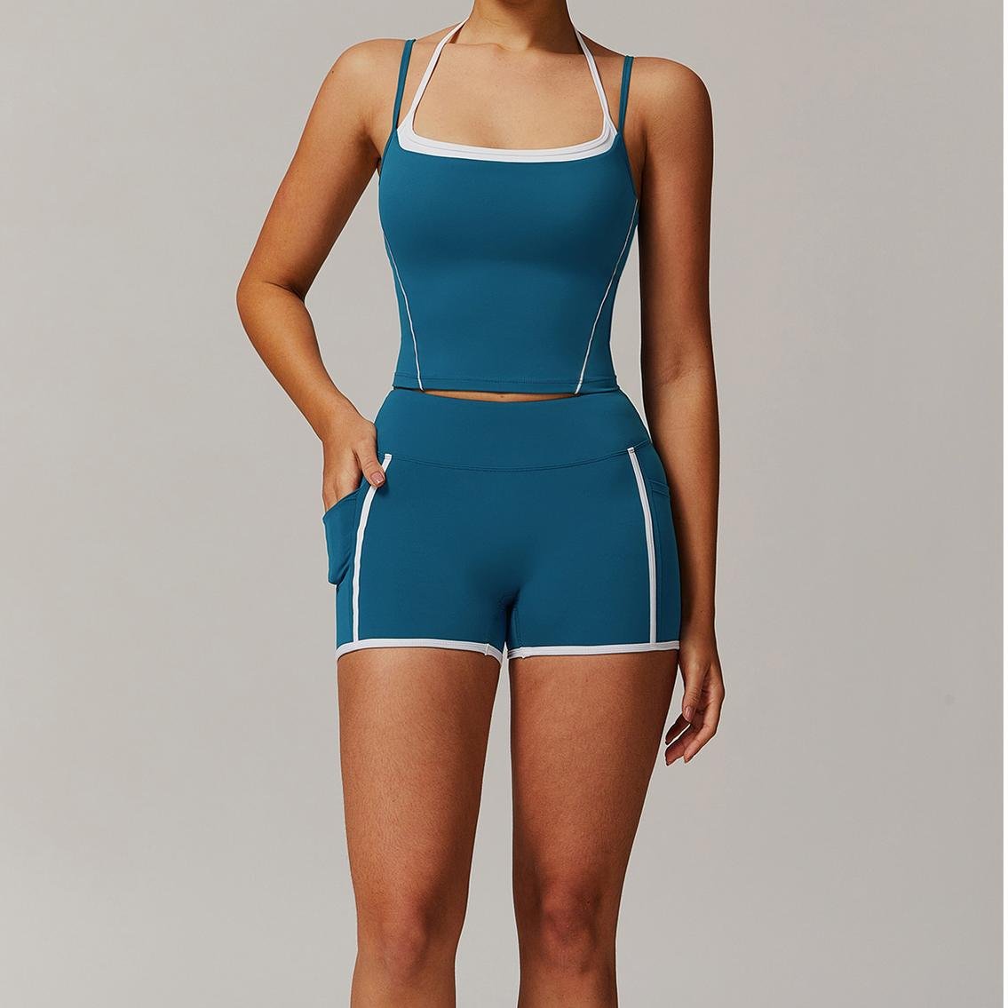 Faux Two Piece Halter